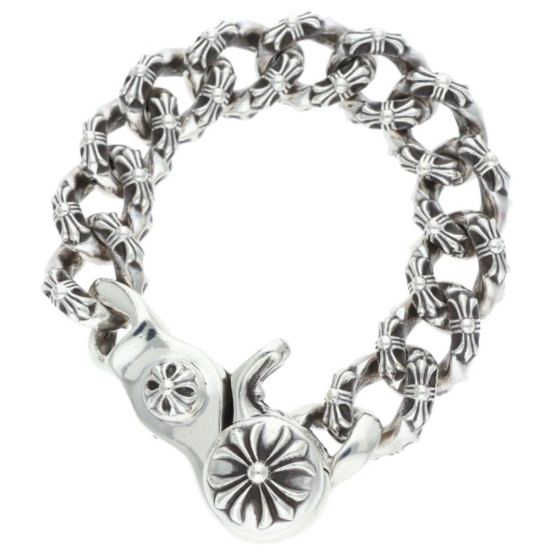 Chrome Hearts EX FNCY CHN 925 Silver Bracelet Size 12LINK
