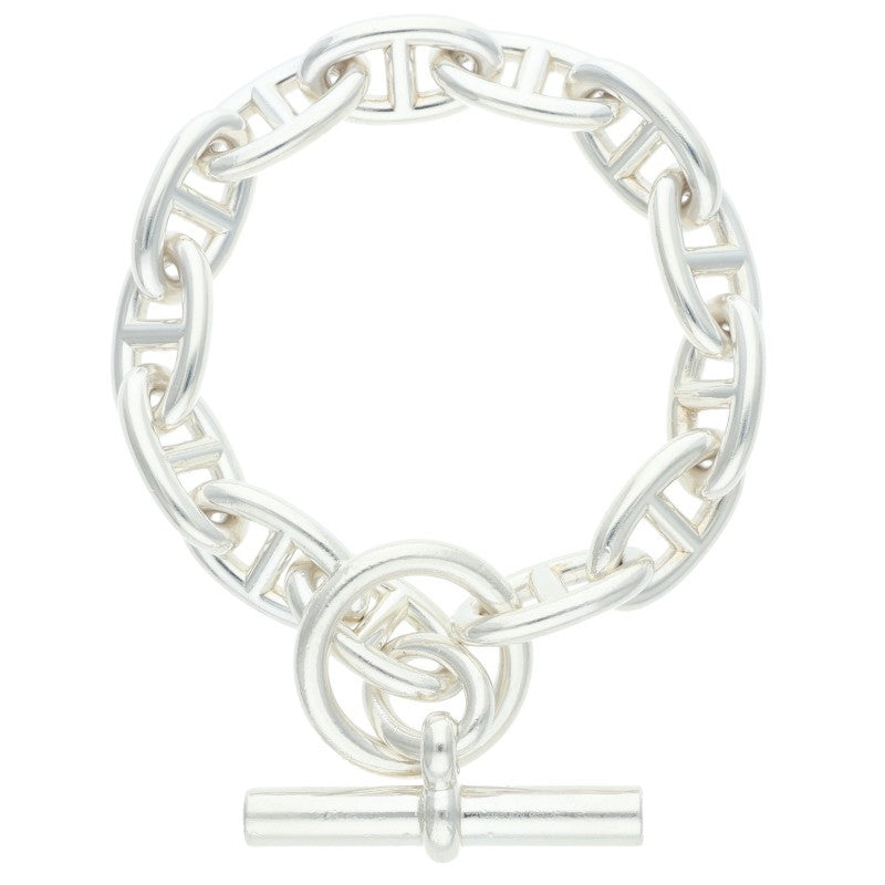 HERMES Chaine d'Ancre GM 925 Silver Bracelet Size 13LINK