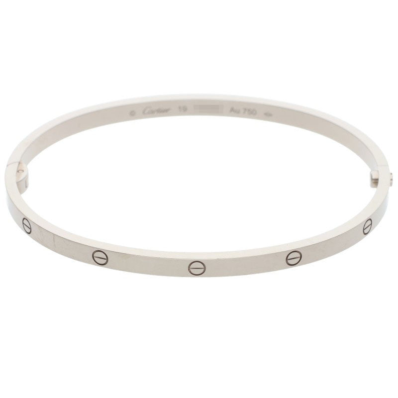 Cartier LOVE BRACELET SM 18K White Gold Bracelet Size 19