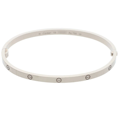 Cartier LOVE BRACELET SM 18K White Gold Bracelet Size 19