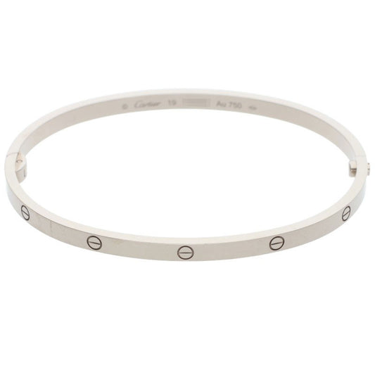 Cartier LOVE BRACELET SM 18K White Gold Bracelet Size 19