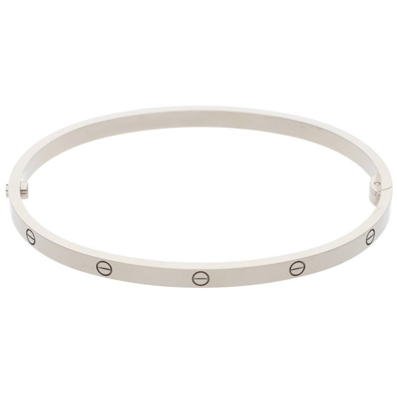 Cartier LOVE BRACELET SM 18K White Gold Bracelet Size 19
