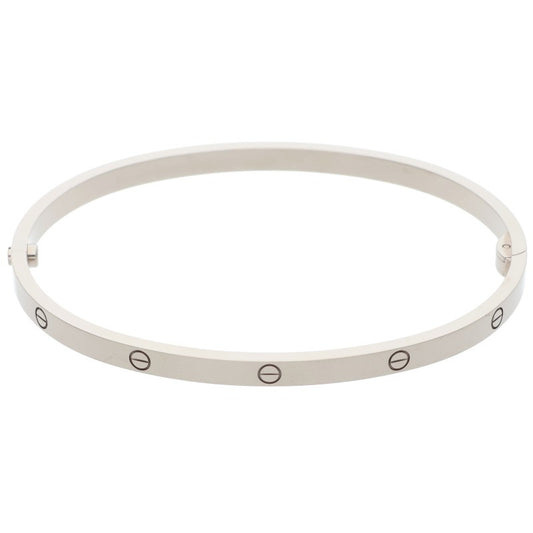 Cartier LOVE BRACELET SM 18K White Gold Bracelet Size 19