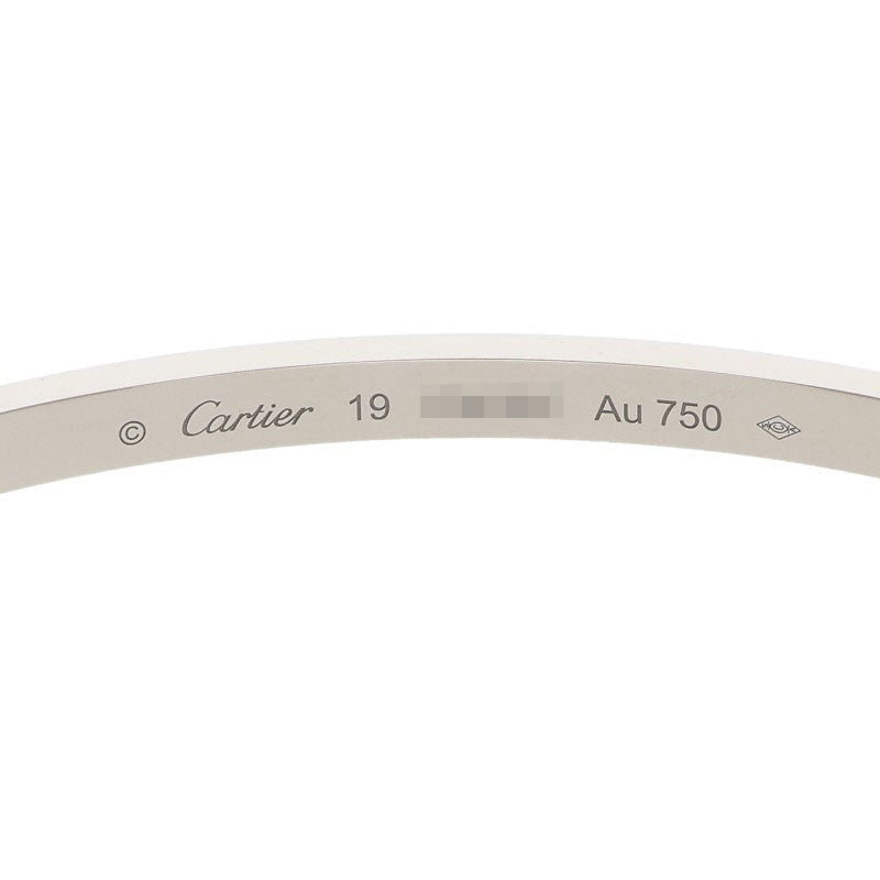 Cartier LOVE BRACELET SM 18K White Gold Bracelet Size 19