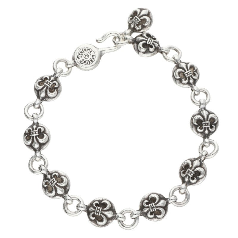 Chrome Hearts #2BS Fleur Ball Silver Bracelet