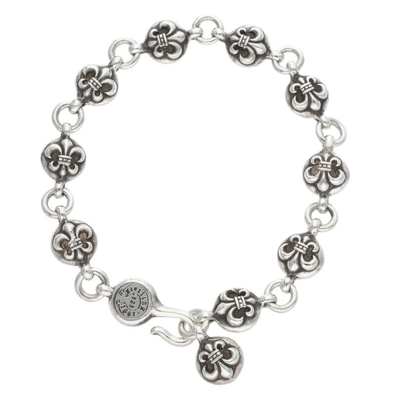 Chrome Hearts #2BS Fleur Ball Silver Bracelet