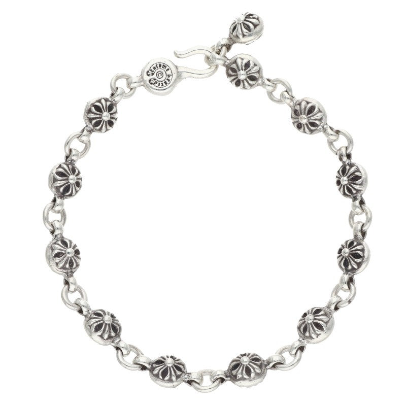 Chrome Hearts #1 Old Cross Ball Silver Bracelet