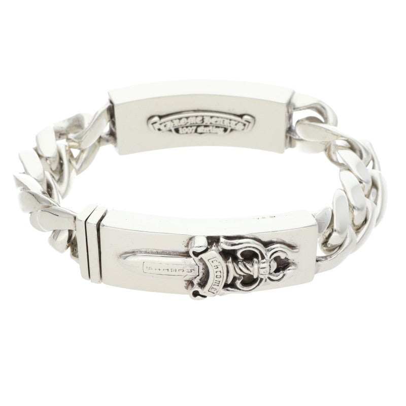 Chrome Hearts Double ID Floral Dagger Silver Bracelet