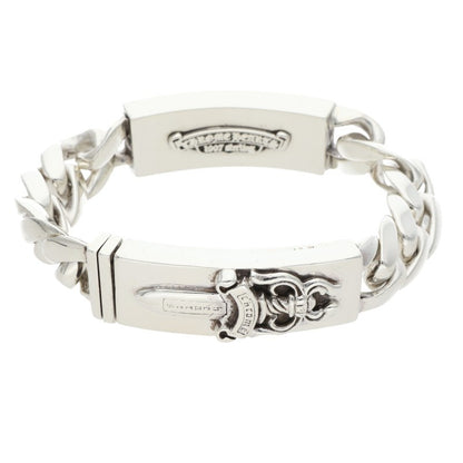 Chrome Hearts Double ID Floral Dagger Silver Bracelet
