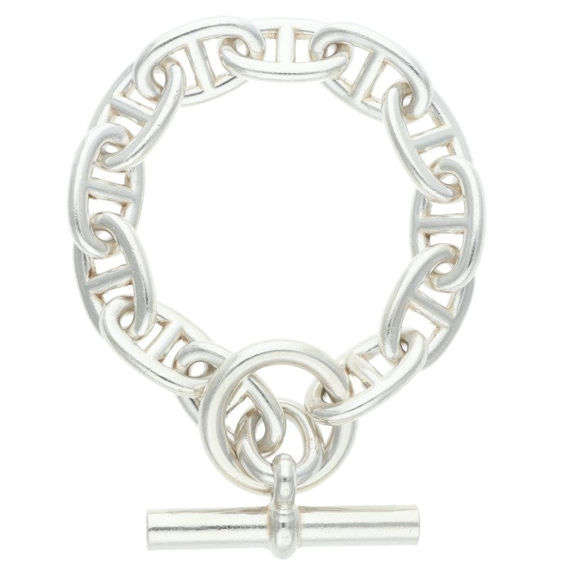 HERMES Chaine d'Ancre TGM Silver Bracelet Size 12LINK