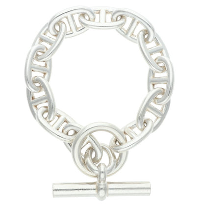 HERMES Chaine d'Ancre TGM Silver Bracelet Size 12LINK