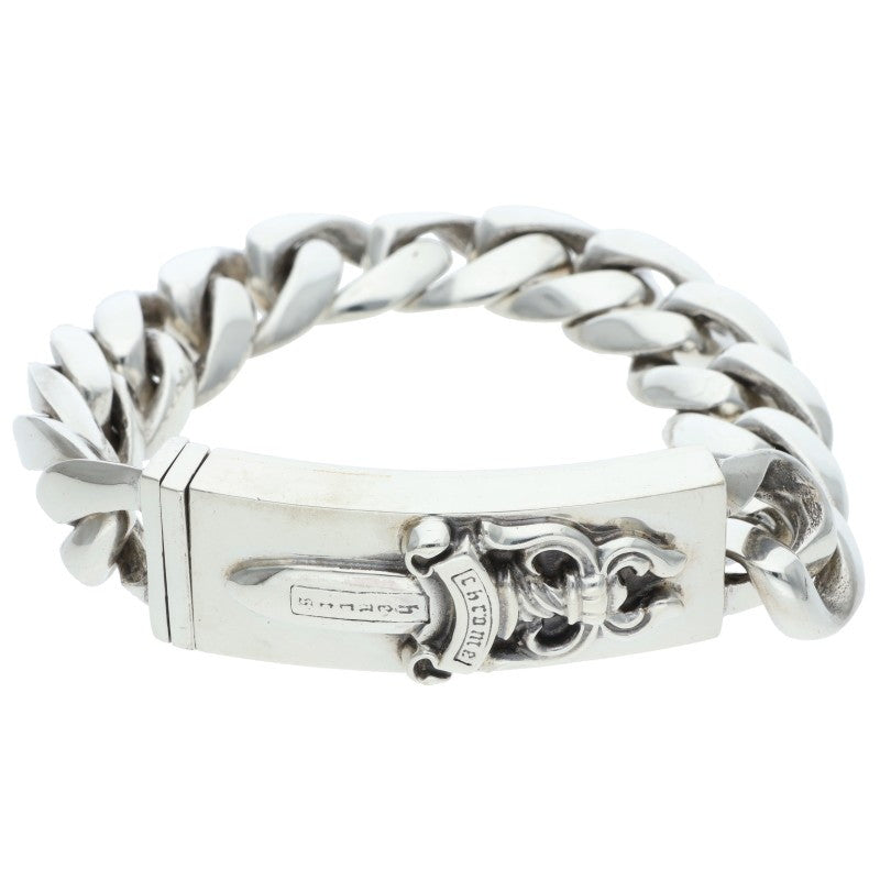 Chrome Hearts ID DAGGER Classic Silver Bracelet Size 13LINK