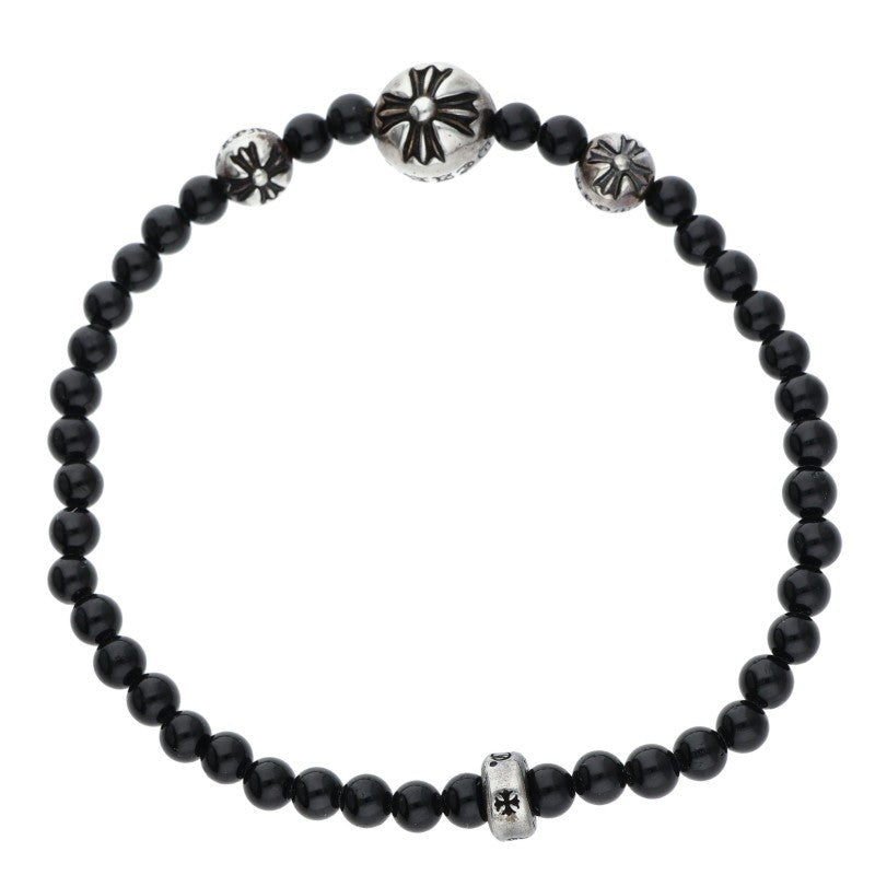 Chrome Hearts 4mm Black Tourmaline Bead Bracelet