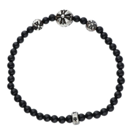 Chrome Hearts 4mm Black Tourmaline Bead Bracelet
