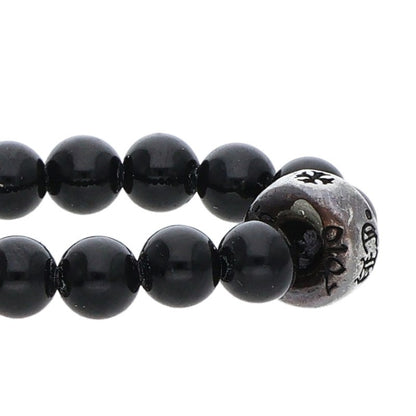 Chrome Hearts 4mm Black Tourmaline Bead Bracelet