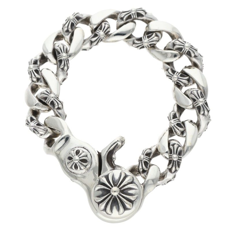 Chrome Hearts 925 Silver Fancy Link Bracelet Size 13LINK