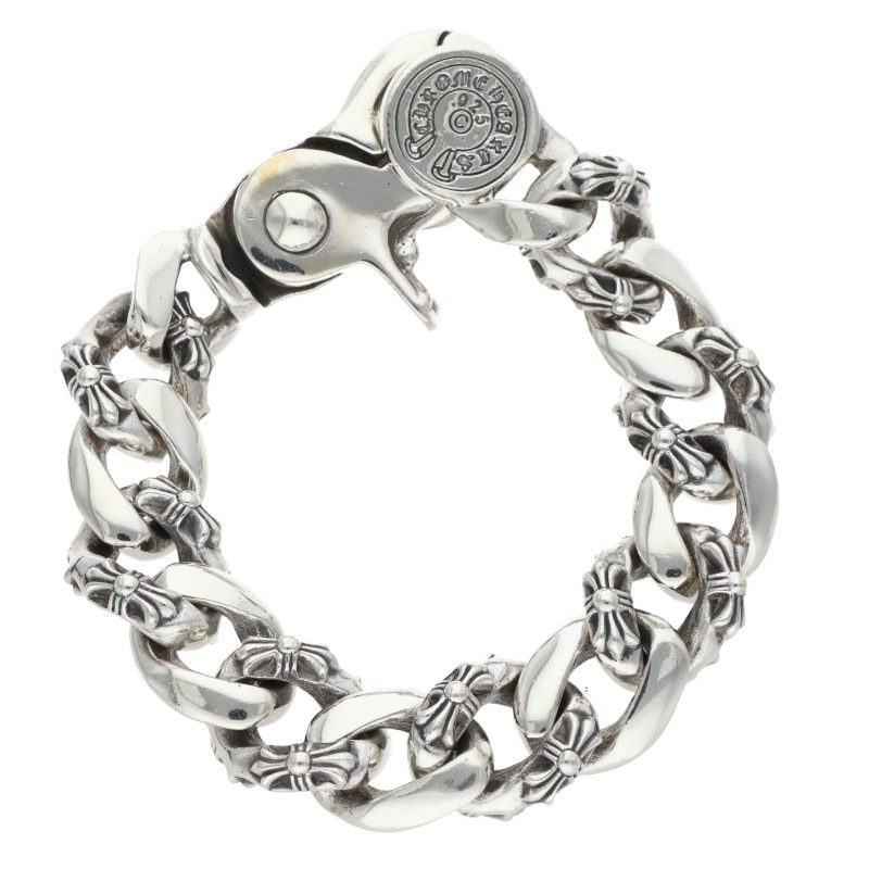 Chrome Hearts 925 Silver Fancy Link Bracelet Size 13LINK
