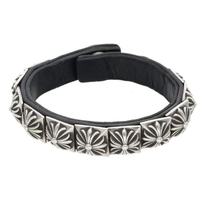 Chrome Hearts Zero Stud Pyramid Single Leather Bracelet