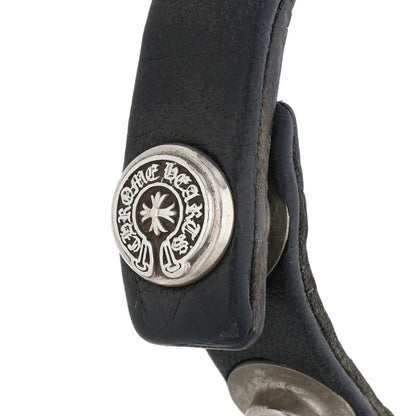 Chrome Hearts Zero Stud Pyramid Single Leather Bracelet