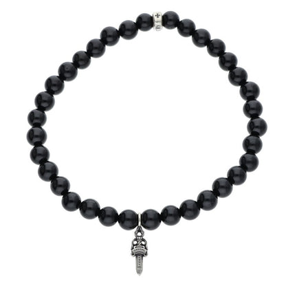 Chrome Hearts 6mm Bead Stack Dagger Bracelet