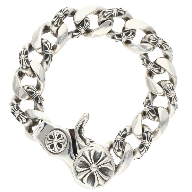 Chrome Hearts FNCY CHN LNK Fancy Silver Bracelet Size 13LINK