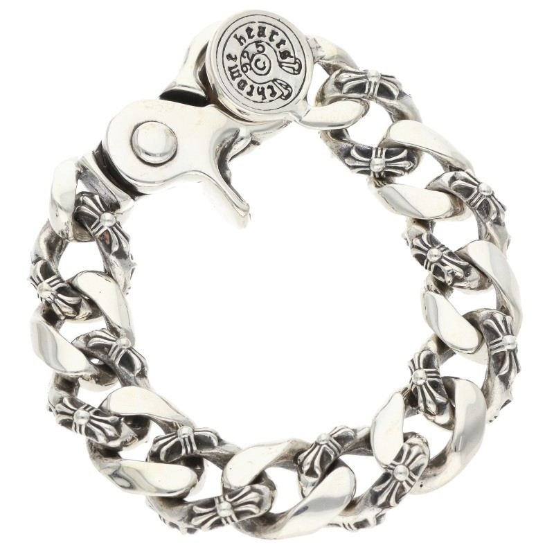 Chrome Hearts FNCY CHN LNK Fancy Silver Bracelet Size 13LINK