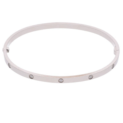Cartier LOVE BRACELET 18K WG Pave Diamond Bracelet Size 20