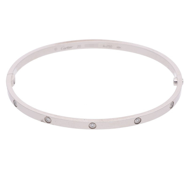 Cartier LOVE BRACELET 18K WG Pave Diamond Bracelet Size 20