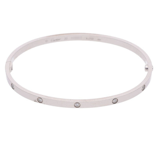 Cartier LOVE BRACELET 18K WG Pave Diamond Bracelet Size 20
