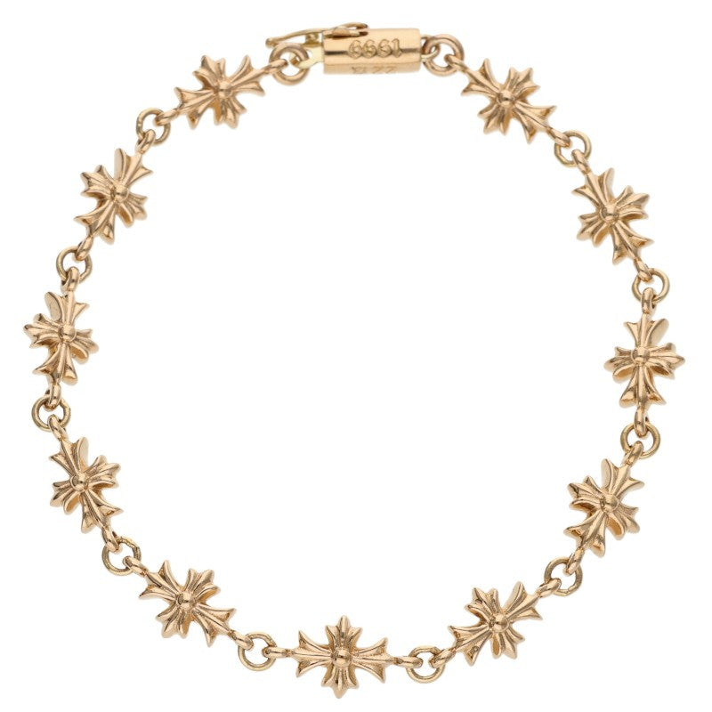 Chrome Hearts 22K Tiny ECH Plus Gold Bracelet Size 11LINK