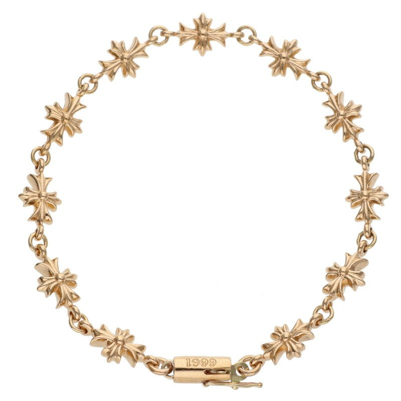 Chrome Hearts 22K Tiny ECH Plus Gold Bracelet Size 11LINK