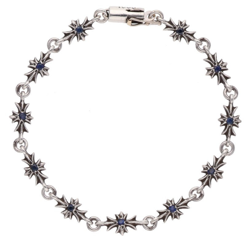 Chrome Hearts Tiny E CH Plus Sapphire Bracelet Size 11LINK
