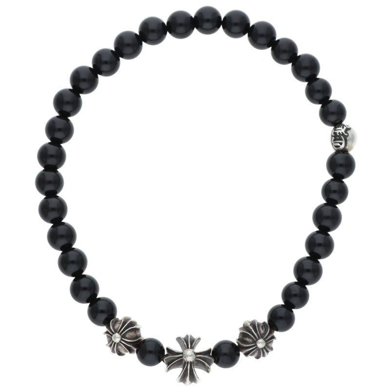 Chrome Hearts 6mm Black Tourmaline Bead Bracelet Multi