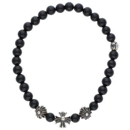 Chrome Hearts 6mm Black Tourmaline Bead Bracelet Multi