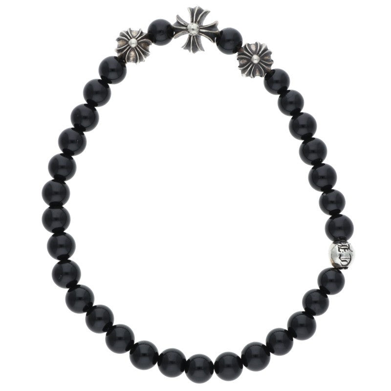 Chrome Hearts 6mm Black Tourmaline Bead Bracelet Multi