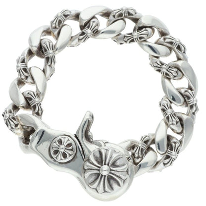 Chrome Hearts FNCY CHN LNK Fancy Silver Bracelet Size 13LINK