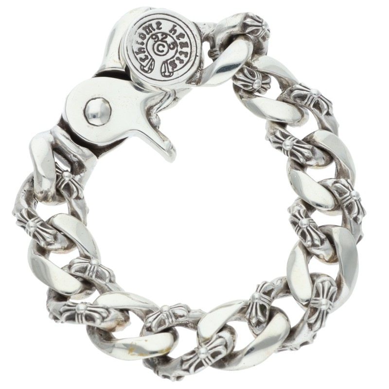 Chrome Hearts FNCY CHN LNK Fancy Silver Bracelet Size 13LINK