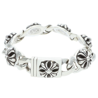 Chrome Hearts CROSS LINK Silver Bracelet Size 6LINK