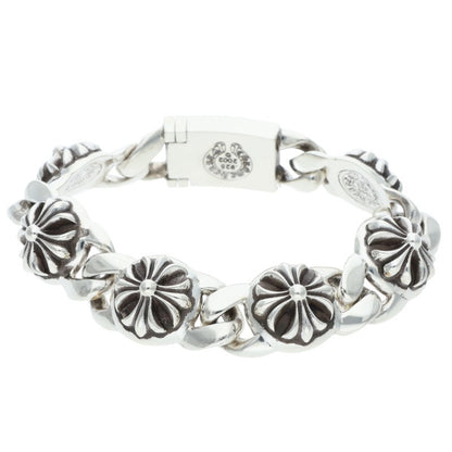 Chrome Hearts CROSS LINK Silver Bracelet Size 6LINK