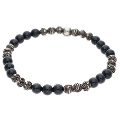 Chrome Hearts 6mm Black Tourmaline Bead Bracelet Size 6