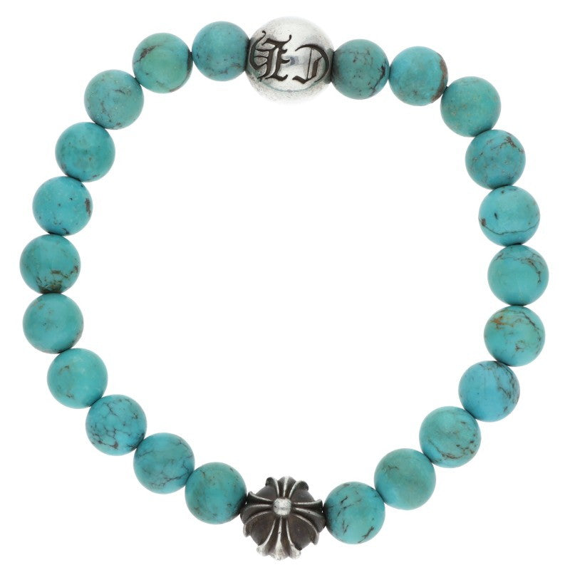 Chrome Hearts Cross Ball 8mm Turquoise Bead Bracelet