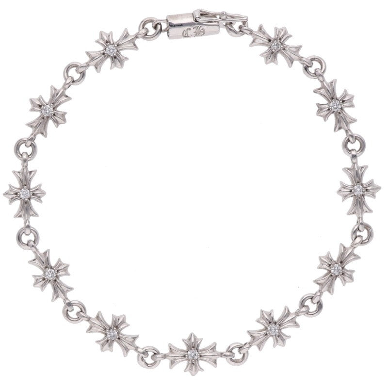 Chrome Hearts 18K Tiny E CH Diamond Bracelet Size 11LINK