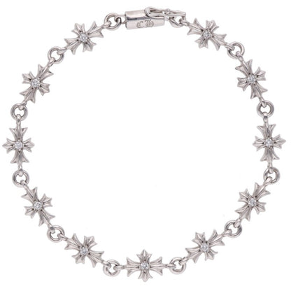 Chrome Hearts 18K Tiny E CH Diamond Bracelet Size 11LINK