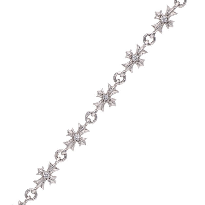 Chrome Hearts 18K Tiny E CH Diamond Bracelet Size 11LINK