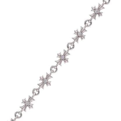 Chrome Hearts 18K Tiny E CH Diamond Bracelet Size 11LINK