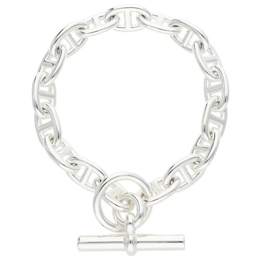 HERMES Chaine d'Ancre MM Silver Bracelet Size 17LINK