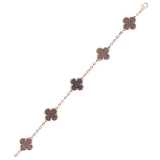 VANCLEEF & ARPELS Vintage Alhambra K18PG Obsidian Bracelet