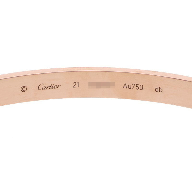 Cartier LOVE BRACELET 18K Pink Gold Bracelet Size 21