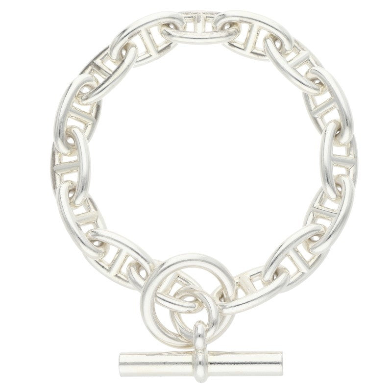 HERMES Chaine d'Ancre GM Silver Bracelet Size 15LINK