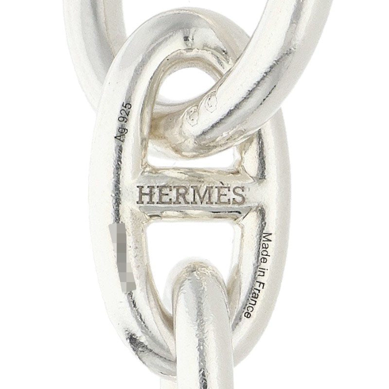 HERMES Chaine d'Ancre GM Silver Bracelet Size 15LINK